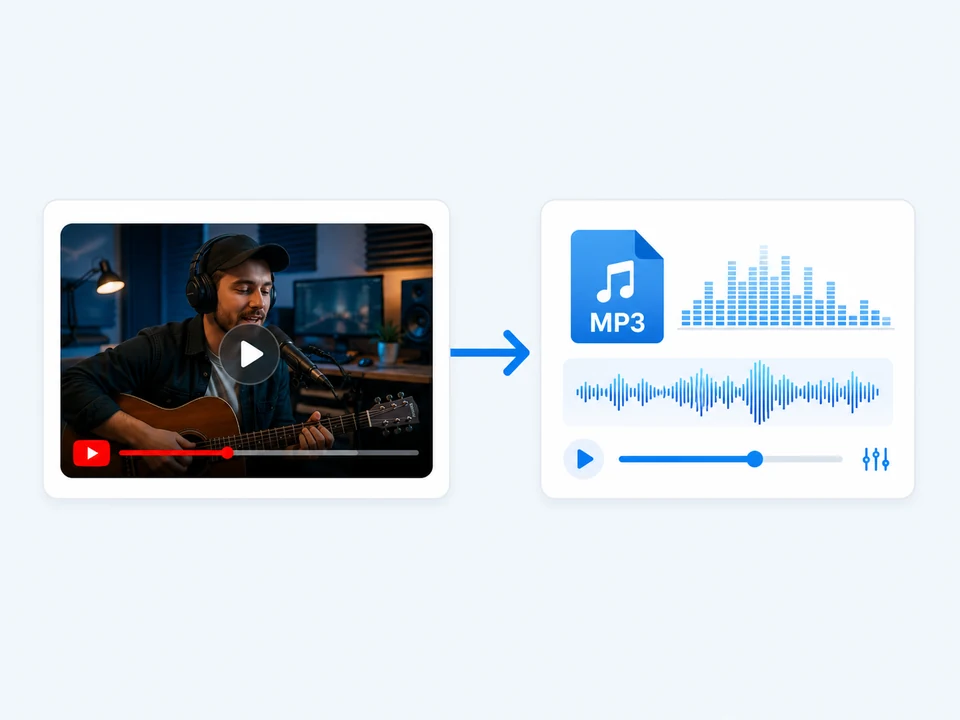 YouTube video converted into an MP3 audio waveform in Notesnip