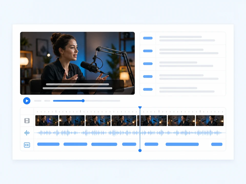Subtitle timing timeline for YouTube to SRT caption generation