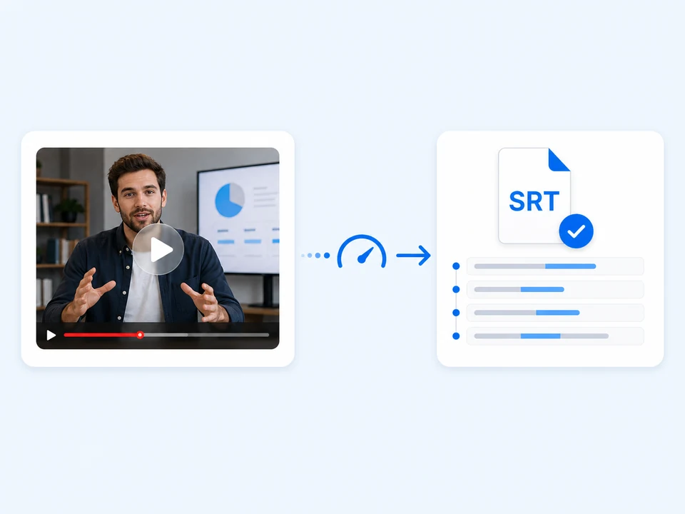 Fast SRT export from a YouTube video using Notesnip