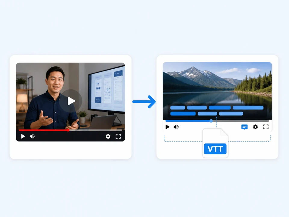 YouTube video converted into a WebVTT caption file in Notesnip
